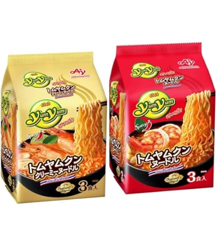 Amazon.co.jp: Ajinomoto YumYum Tomyam Kun Noodles, 3 Packs, 10.6